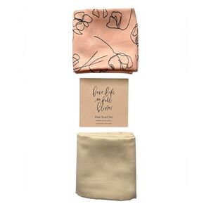 Peach and Cream Hair Scarf Set Of 2
